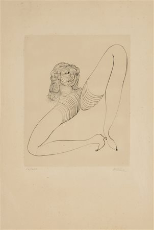 HANS BELLMER (1902-1975) Senza Titolo Incisione Lastra cm 29x23,5 Foglio cm...