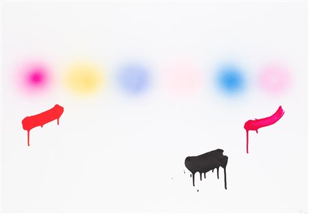 ENNIO FINZI (1931) Senza Titolo, 1980 Acrilici su carta cm 70x100 Firma al...