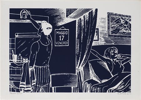 RENATO MAMBOR (1936-2014) Fortunato risveglio, '70 Litografia cm 50x70 Firma,...