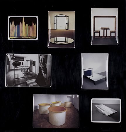 MICHELANGELO PISTOLETTO (1933) Lotto unico composto da 7 porcellane applicate...