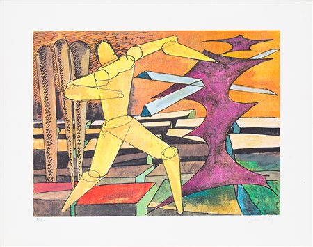 MAN RAY (1890-1976) L'homme infini, 1970 Litografia cm 49x62 Firma e...