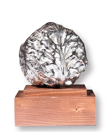 ROBERT WATTS (1923-1988) Cavolo, 1984 Scultura in bronzo e nickel cm 14x14x14...