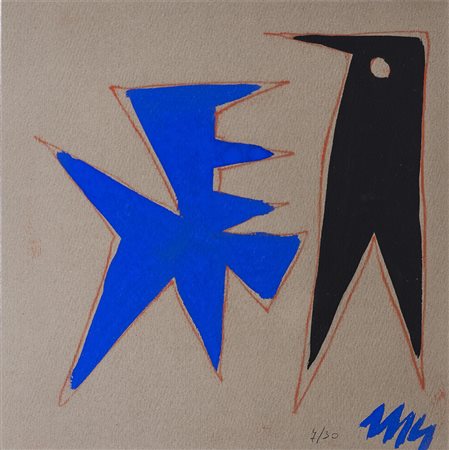 MINO GUERRINI (1927-1990) Progressivo nel '39, 1948 Serigrafia ritoccata a...