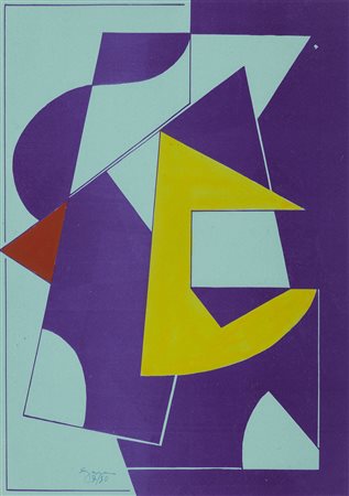 AUGUSTO GARAU (1923-2010) Senza Titolo, 1948 Serigrafia ritoccata a mano Cm...