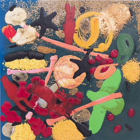 OMAR RONDA (1947) Genetic fusion, 1991 Materie plastiche Cm 90x90 Firma,...