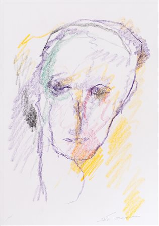 ERNESTO TRECCANI (1920-2009) Senza Titolo Pastelli su carta cm 29,7x21 Firma...