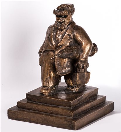 FRANZ BORGHESE (1941-2005) Il medico di famiglia, 1997 Fusione in bronzo a...