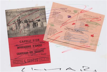 GIUSEPPE CHIARI (1926-2007) Senza Titolo Tecnica mista e applicazioni su...