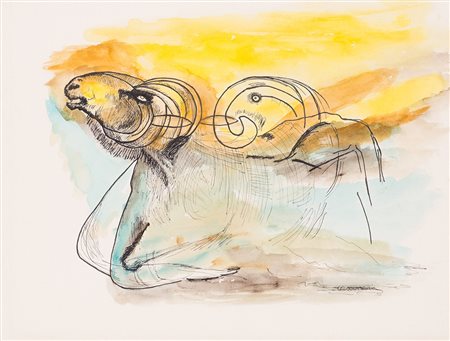 BRUNO CASSINARI (1912-1992) Senza Titolo Acquerello e tecnica mista su...