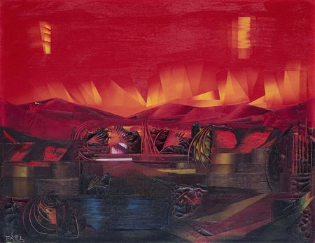 BRUNO FAEL (1935) Senza Titolo Olio su tela cm 40x50 Firma al fronte Doppio...