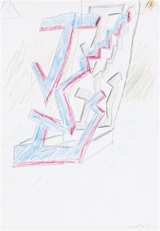 RICCARDO LICATA (1929-2014) Senza Titolo, 1999 Pastelli colorati su carta cm...