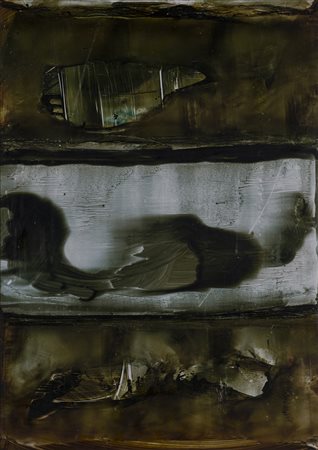 MAX KUATTY (1930-2011) Senza Titolo Smalti su tavola cm 70x50 Firma e dedica...