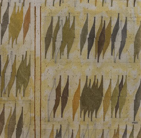 ENRICO SIRELLO (1930-2012) Scorrimento orizzontale, murale, 2000 Pigmento su...