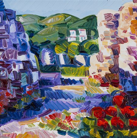 ATHOS FACCINCANI (1951) Anfiteatro di Luni Olio su tela cm 20x20 Firma al...