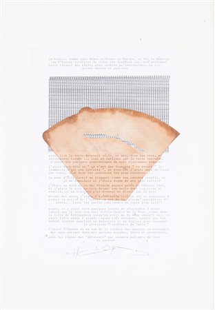 HENRI CHOPIN (1922-2008) Senza Titolo Tecnica mista e applicazioni su carta...