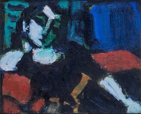 DOMENICO CANTATORE (1906-1998) Senza Titolo Olio su tela intavolata cm 8x10...