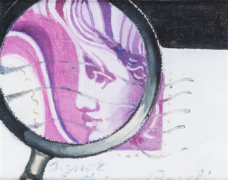 DINO BOSCHI (1923) Senza Titolo Olio su tela non intelaiata cm 8,4x10 Firma...