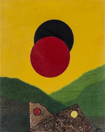 ROBERTO GAETANO CRIPPA (1921-1972) Landscape, 1970 Tecnica mista e sughero su...