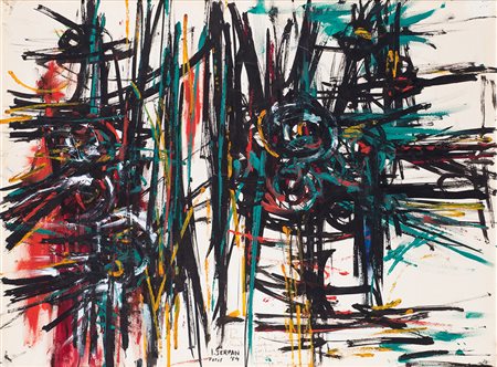 IAROSLAV SERPAN (1922-1976) Senza Titolo, 1954 Tecnica mista su carta...