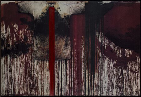 HERMANN NITSCH (1938) Ubermalte Bild-Lithographien, 1991 Litografia ritoccata...