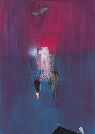 SERGIO DANGELO (1932) Celato, 2011 Tecnica mista e collage su tela cm 70x50...