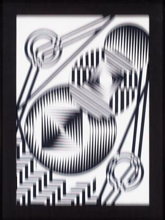 GUIDO BALDESSARI (1938-2016) Vibrazioni, 1976 Tecnica mista su cartoncino...