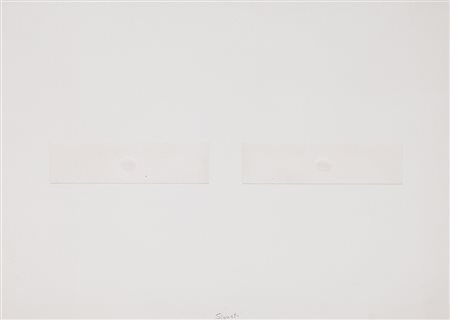 TURI SIMETI (1929) 2 Piccoli Ovali Bianchi, 1978 Calcografia e collage su...
