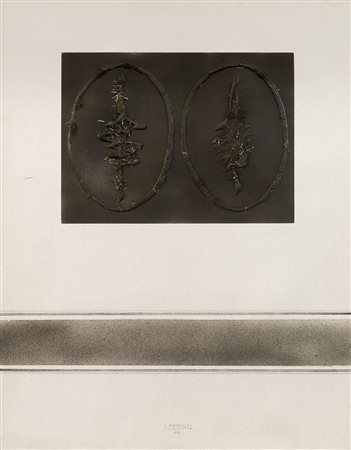 LORENZO PIEMONTI (1935-2015) Due ovali verticali nel quadrato nero, 1966...