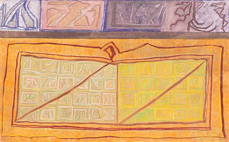 RICCARDO LICATA (1929-2014) Senza Titolo, 1968 Tempera su tela cm 38x60 Firma...