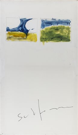 MARIO SCHIFANO (1934-1998) Senza titolo, 1973/1978 Smalti su tela cm 120x70...