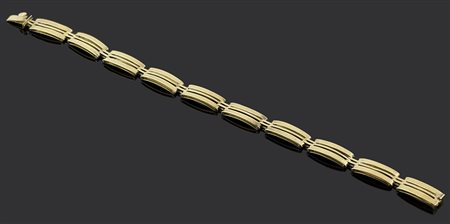 Bracciale semirigido in oro giallo ad elementi rettangolare, gr 12,2