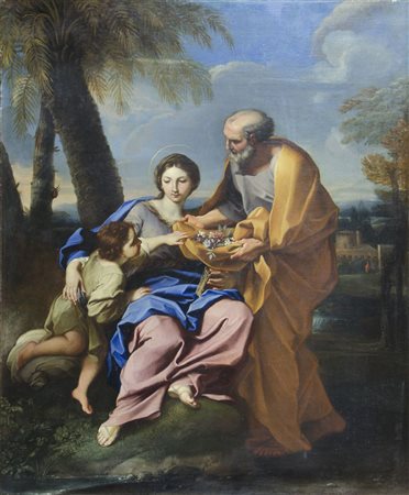 Giuseppe Bottani 1717-1784 "Riposo nella fuga in Egitto" cm. 75x62 - olio su...