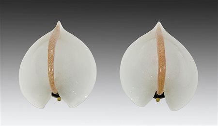 Barovier & Toso: paio di appliques in vetro. H. cm. 25.