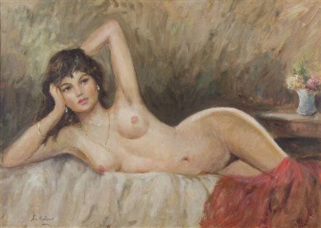 Luigi Di Rocca 1940 "Modella distesa" cm. 50x70 - olio su compensato Firmato...