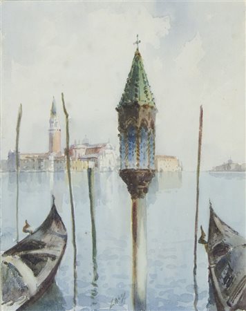 Zago "Veduta di Venezia" cm. 27x21 - acquerello su carta Firmato b. al centro.