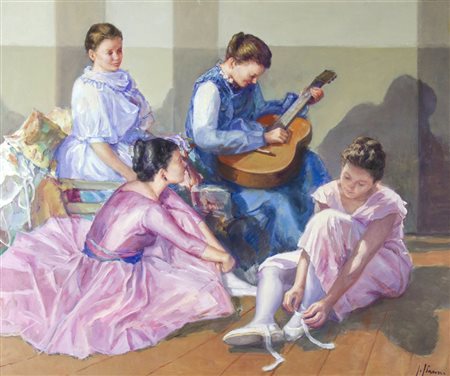 Salvatore Ciaurro 1942 "Scuola di danza della signora Manon" cm. 100x120 -...