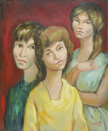 Camilo Henriquez 1935 "Nostalgiche" cm. 60x50 - olio su tela Firmato b. a d....