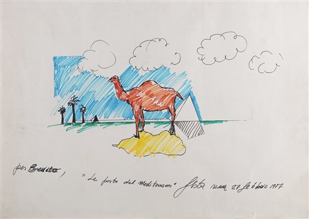 FESTA TANO (1938 - 1988) Le porte del mediterraneo. . 1977. Tecnica mista su...