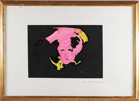 SCHIFANO MARIO (1934 - 1998) Senza titolo. . Tecnica mista su carta. Cm...