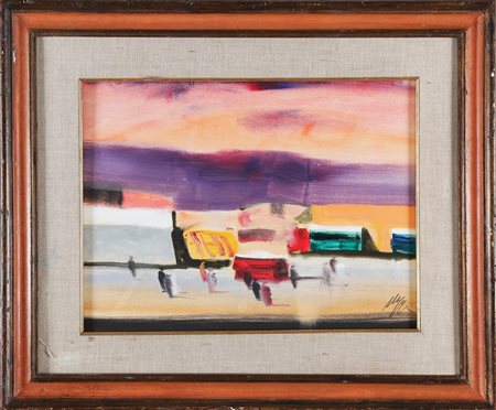 MAGAZZINI SALVATORE (n. 1955) Marrakech. . Olio su tavola. Cm 40,00 x 30,00....