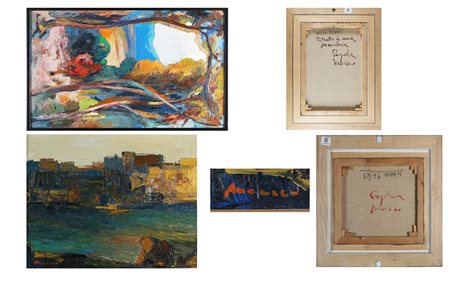 MONACO PASQUALE (n. 1947) Lotto composto da due opere. Olio su tela . . 1,...