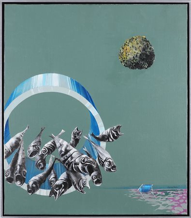 PESCATORI CARLO (n. 1932) Senza titolo. . Olio su tela . Cm 70,00 x 80,00....