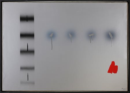 FINZI ENNIO (n. 1931) Senza titolo. . Tecnica mista su carta su tela. Cm...