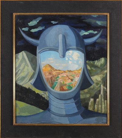 PASQUE AUBIN (1903 - 1981) Rey Pelaio. . 1957. Olio su tela . Cm 60,00 x...