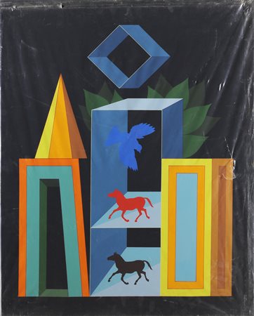 KEUNEN ALEXIS (1921 - 1990) Le monde invisible. 1974. Acrilico su tela. Cm...