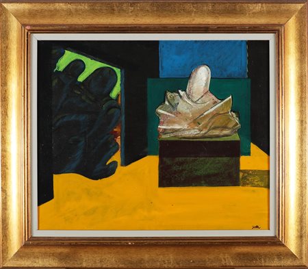 ZOTTI CARMELO (1933 - 2007) Dura lex. . 1970. Olio su tela . Cm 55,00 x...