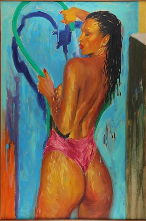 JANUSZ HAKA (n. 1951) Senza titolo. . 1981. Olio su tela . Cm 100,00 x...