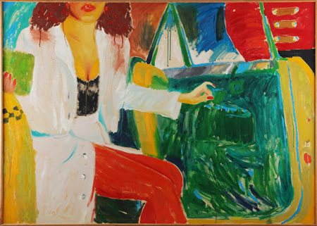 JANUSZ HAKA (n. 1951) Senza titolo. . 1981. Olio su tela . Cm 137,00 x 98,00....