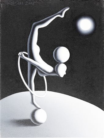 KOSTABI MARK (n. 1960) On the point of midnight. . 2005. Olio su tela . Cm...