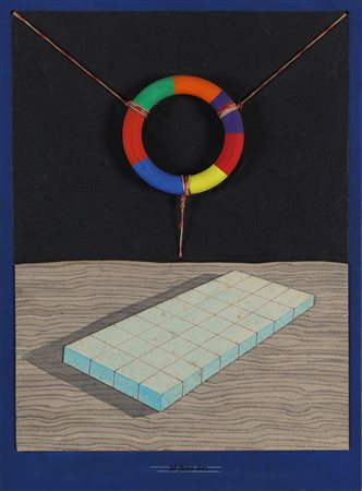 DEL PEZZO LUCIO (n. 1933) Senza titolo. . 1983. Tecnica mista su tavola. Cm...